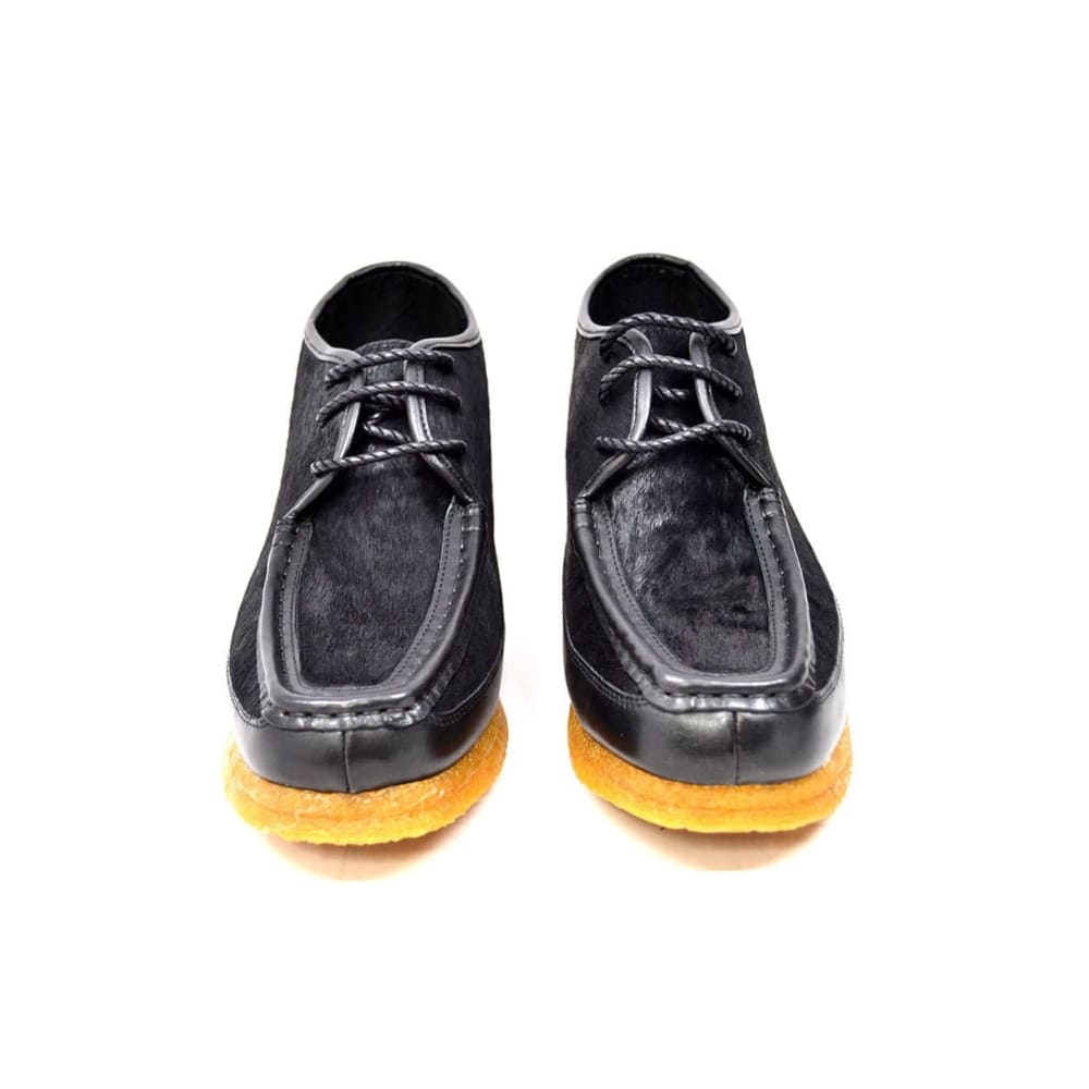 British Walkers Knicks Men's Black Leather And Pony Skin Shoes by British Walkers – Don't Panic Shoes