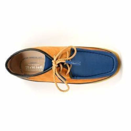 British Walkers Knicks Men's Blue And Rust Leather And Suede Shoes by British Walkers – Don't Panic Shoes
