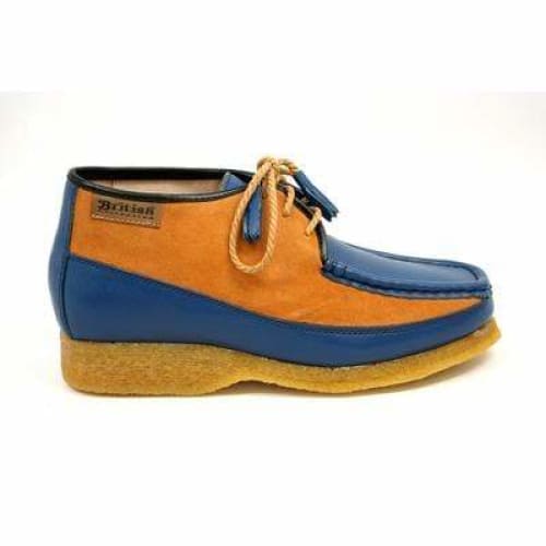 British Walkers Knicks Men's Blue And Rust Leather And Suede Shoes by British Walkers – Don't Panic Shoes