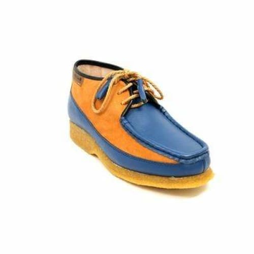 British Walkers Knicks Men's Blue And Rust Leather And Suede Shoes by British Walkers – Don't Panic Shoes