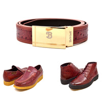 Thumbnail for British Walkers Matching Harlem Ostrich Leather Belt For Men