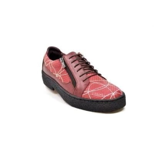 British Walkers Men's Red Snake Skin Leather W Linear Design Shoes by British Walkers – Don't Panic Shoes