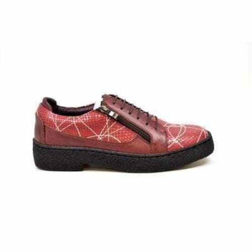 British Walkers Men's Red Snake Skin Leather W Linear Design Shoes by British Walkers – Don't Panic Shoes