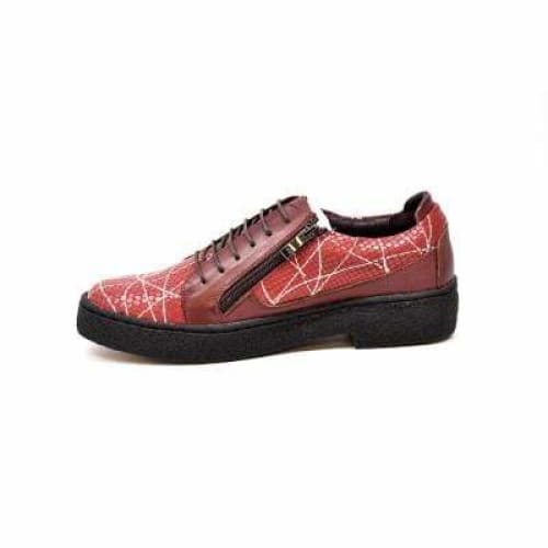 British Walkers Men's Red Snake Skin Leather W Linear Design Shoes by British Walkers – Don't Panic Shoes