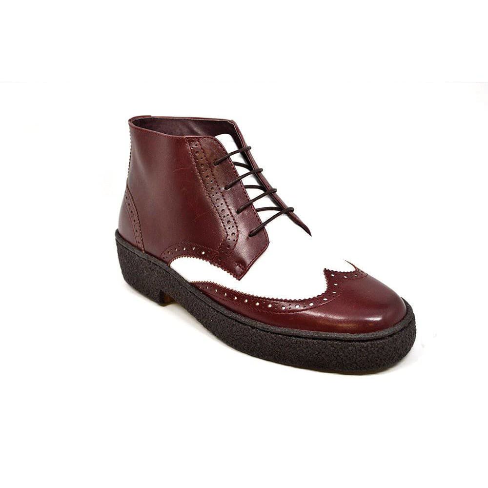 British Walkers Men's Wingtip Burgundy And White Shoes by British Walkers – Don't Panic Shoes