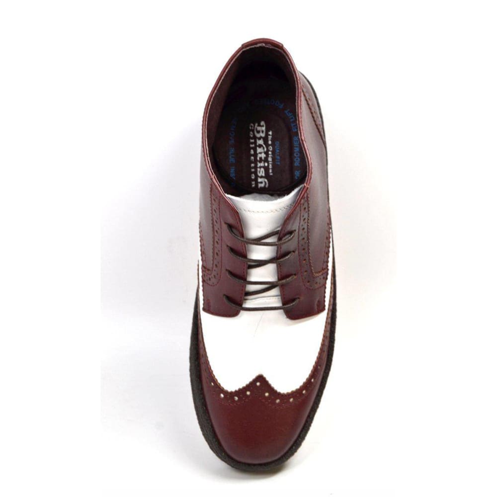 British Walkers Men's Wingtip Burgundy And White Shoes by British Walkers – Don't Panic Shoes