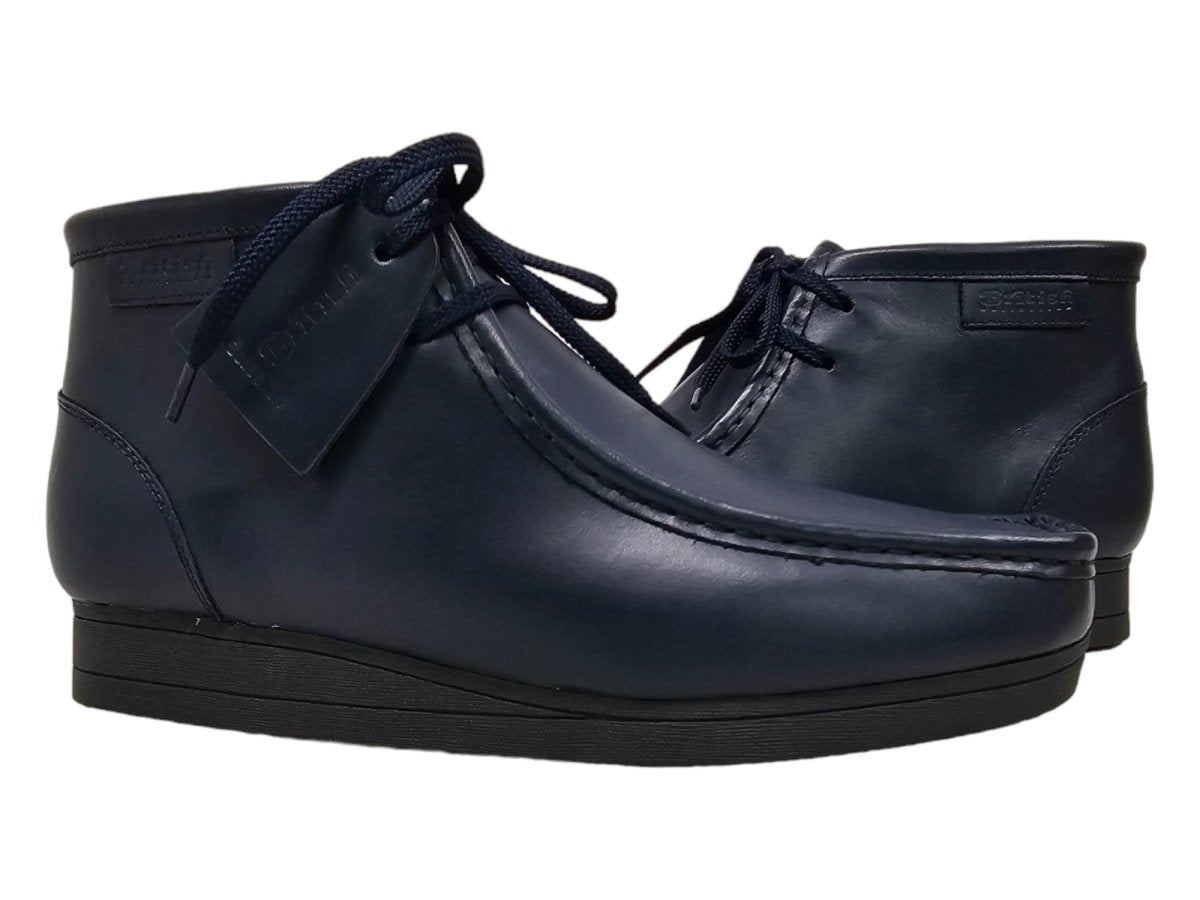 BritiSh Walkers New Castle – Dark Navy Blue Leather Men’s Chukka Boot | Deep - Tone Craft With Modern Luxe Comfort Three Quarters by British Walkers – Don't Panic Shoes