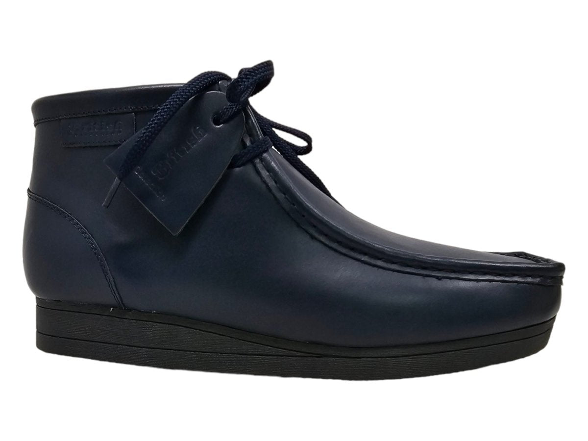 BritiSh Walkers New Castle – Dark Navy Blue Leather Men’s Chukka Boot | Deep - Tone Craft With Modern Luxe Comfort Three Quarters by British Walkers – Don't Panic Shoes