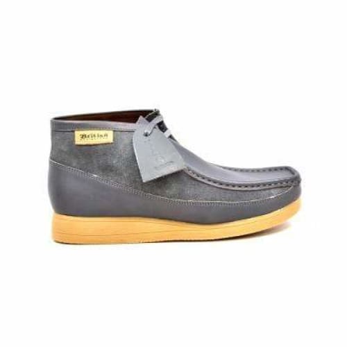 BritiSh Walkers New Castle – Gray Leather & Suede Men’s Chukka Boot | Modern Two - Tone Craft With Refined Urban Style Shoes by British Walkers – Don't Panic Shoes