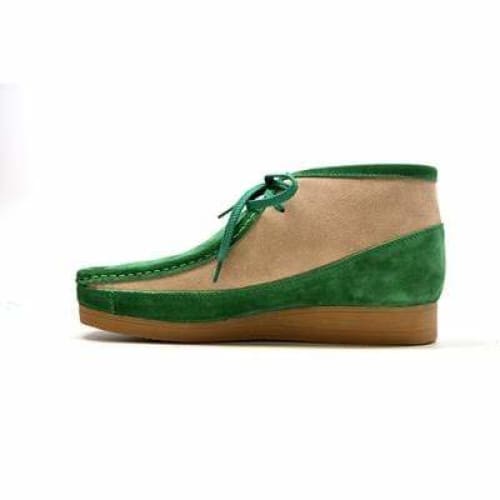 BritiSh Walkers New Castle – Green & Beige Suede Men’s Chukka Boot | Retro Two - Tone Craft With Modern Comfort Style Shoes by British Walkers – Don't Panic Shoes