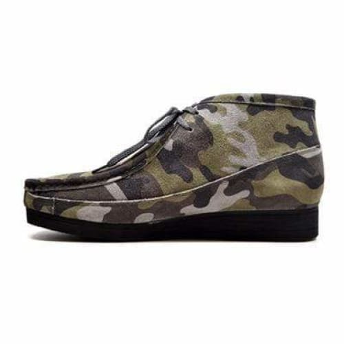 BritiSh Walkers New Castle – Green Camo Suede Men’s Chukka Boot | Urban Tactical Craft With Bold Modern Style Shoes by British Walkers – Don't Panic Shoes