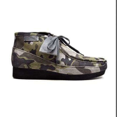 BritiSh Walkers New Castle – Green Camo Suede Men’s Chukka Boot | Urban Tactical Craft With Bold Modern Style Shoes by British Walkers – Don't Panic Shoes