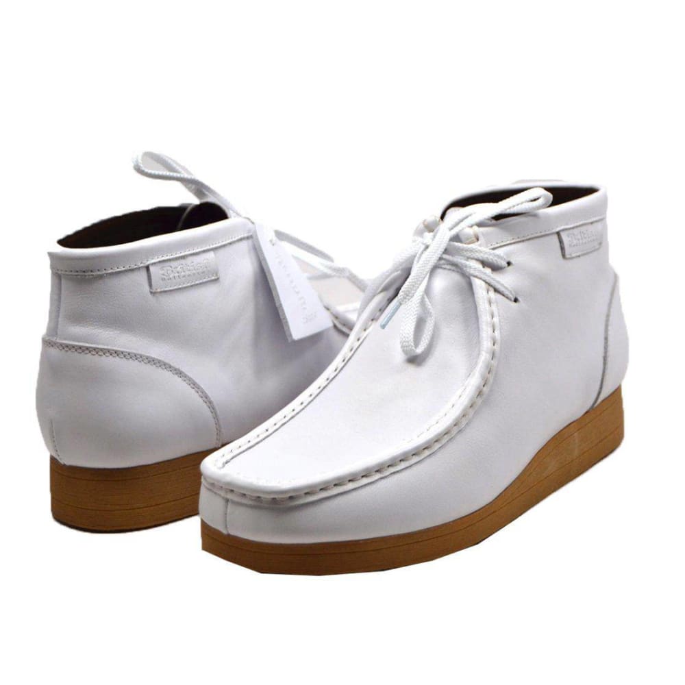 BritiSh Walkers New Castle Men’s White Leather Chukka Boots – Handcrafted Minimalist Luxury With Timeless British Refinement Shoes by British Walkers – Don't Panic Shoes