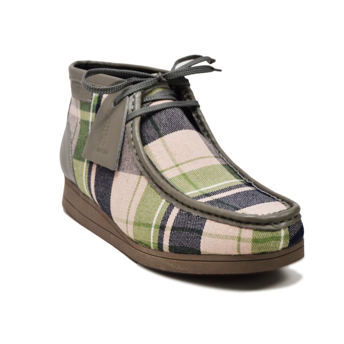 BritiSh Walkers New Castle – Multicolor Plaid Men’s Limited Edition Chukka Boot | Artistic Color - Block Design With Premium Luxe Detail Three Quarters by British Walkers – Don't Panic Shoes