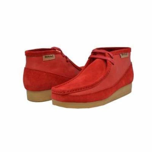 BritiSh Walkers New Castle – Red Suede & Leather Men’s Chukka Boot | Bold Mixed - Material Craft With Classic Luxe Style Shoes by British Walkers – Don't Panic Shoes