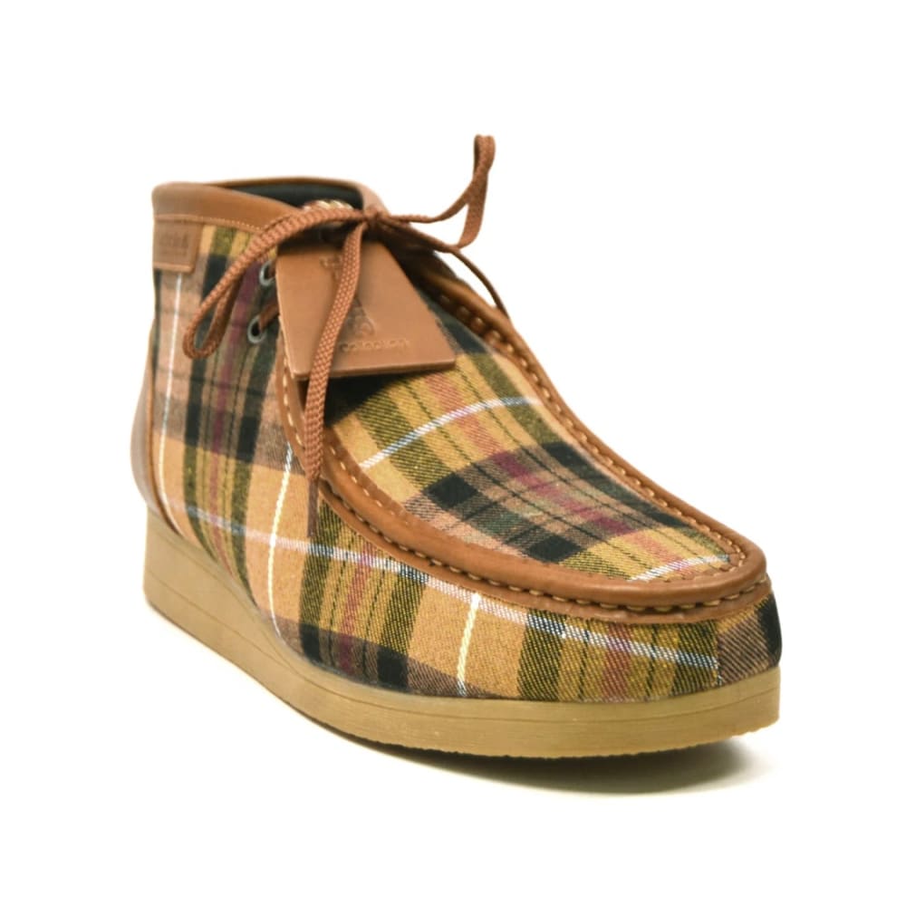 BritiSh Walkers New Castle – Tan Plaid Suede Men’s Chukka Boot | Vintage Pattern Craft With Modern Artisan Style Shoes by British Walkers – Don't Panic Shoes