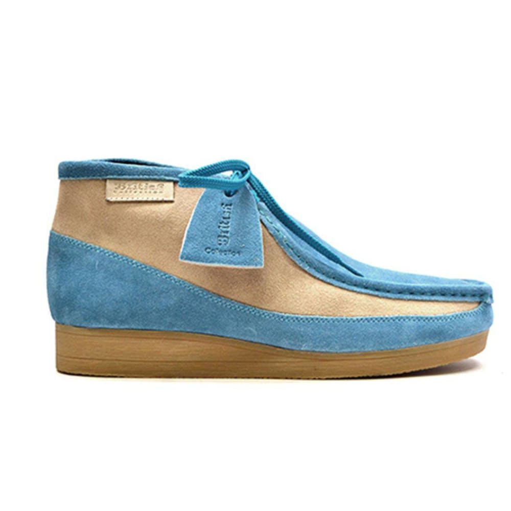 British Walkers New Castle Men's Two-Tone Suede Chukka Boot in Powder Blue / Sky Blue
