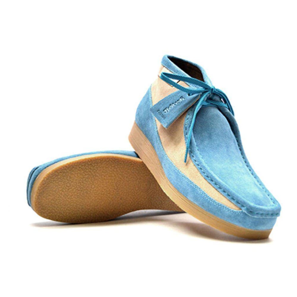 British Walkers New Castle Men's Two-Tone Suede Chukka Boot in Powder Blue / Sky Blue