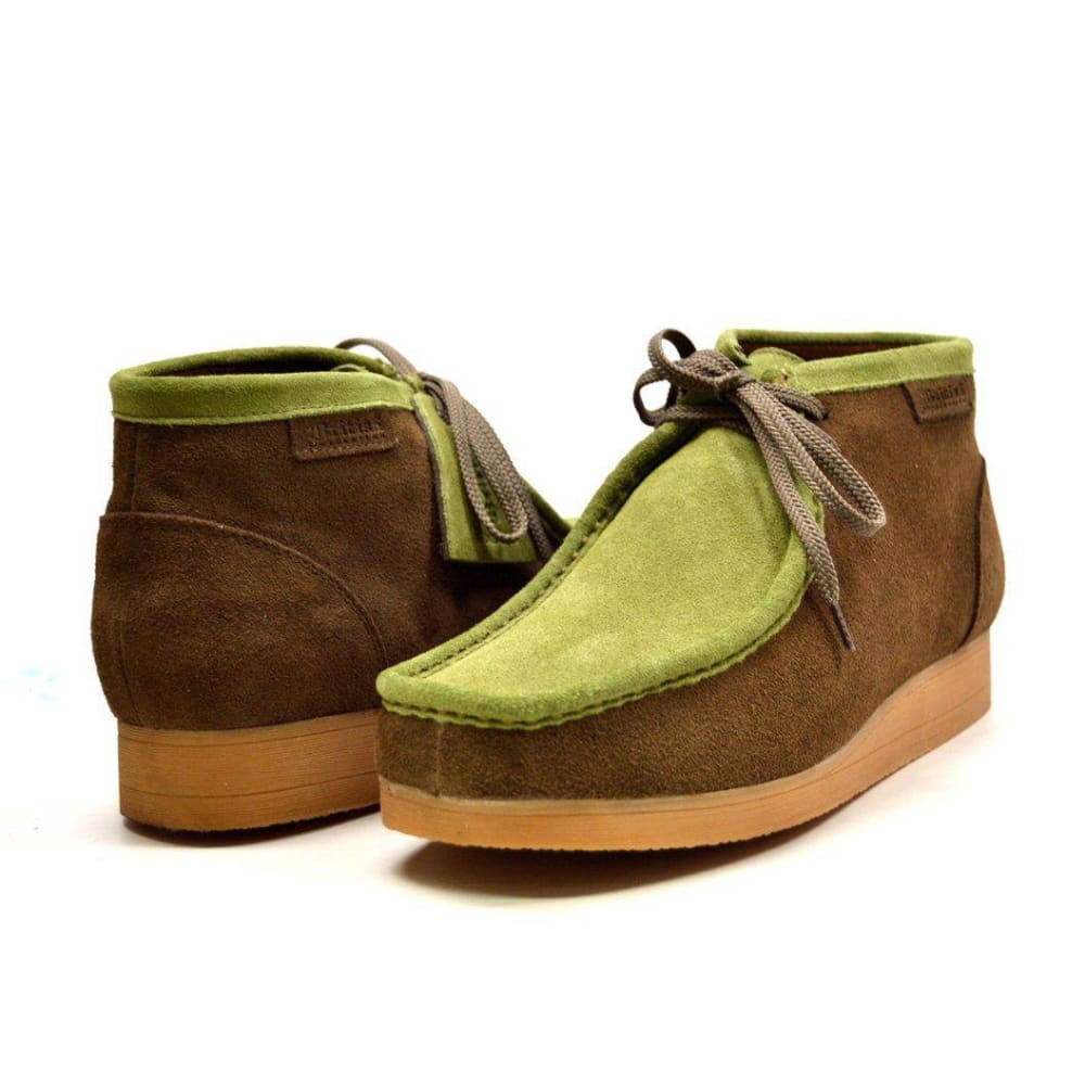 British Walkers New Castle Men's Two-Tone Suede Chukka Boot in Green / Beige