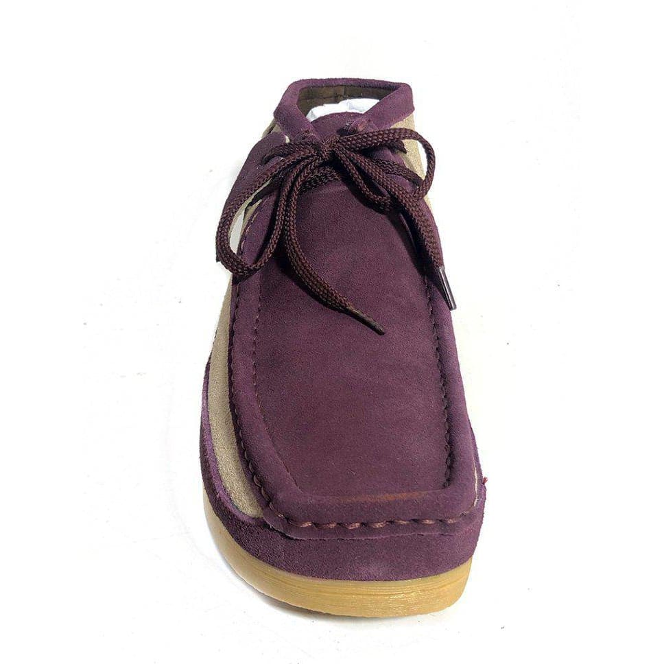 British Walkers New Castle Men's Two-Tone Suede Chukka Boot in Burgundy / Beige