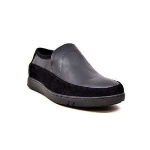 British Walkers Norwich Bally Style Men's Black Suede And Leather Slip Ons Shoes by British Walkers – Don't Panic Shoes