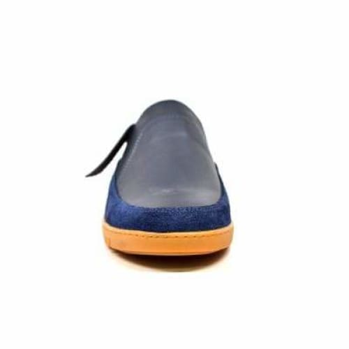 British Walkers Norwich Bally Style Men's Navy Blue Suede And Leather Slip Ons Shoes by British Walkers – Don't Panic Shoes