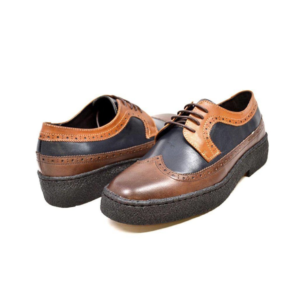 British Walkers Original Playboy Low Top Men's Three Tone Leather Wingtip Oxfords Shoes by British Walkers – Don't Panic Shoes