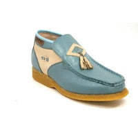 Thumbnail for British Walkers Palace Men’s Blue And Beige Leather Slip