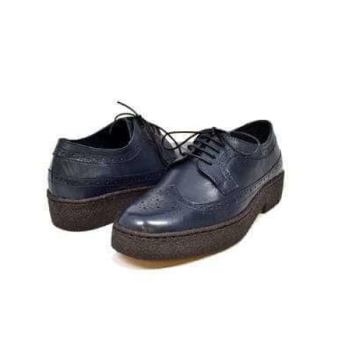 British Walkers Playboy Low Top Wingtips Men's Navy Blue Leather Oxfords Chukka Boots Shoes by British Walkers – Don't Panic Shoes