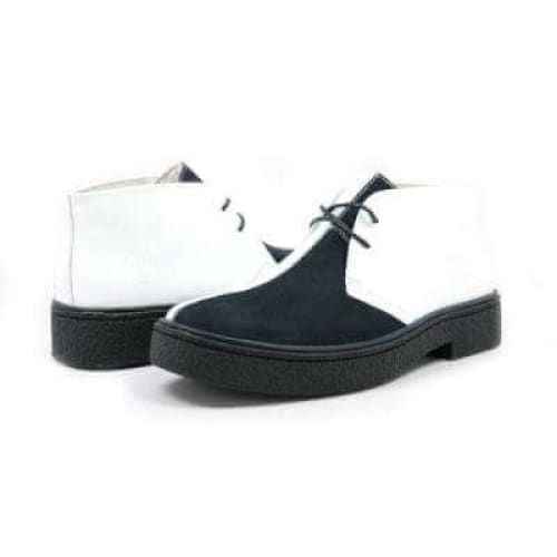British Walkers Playboy Men's White And Navy Blue Suede Chukka Boots Shoes by British Walkers – Don't Panic Shoes