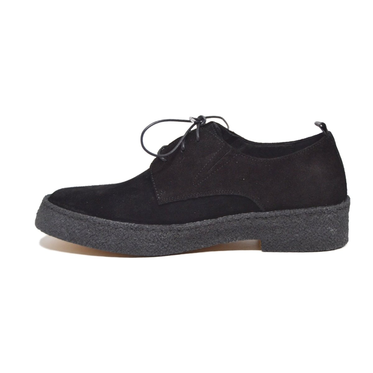 BritiSh Walkers Playboy Original – Black Suede Men’s Low - Top Crepe Oxford | Classic Soft - Touch Craft With Clean Heritage Style Lace Up by British Walkers – Don't Panic Shoes