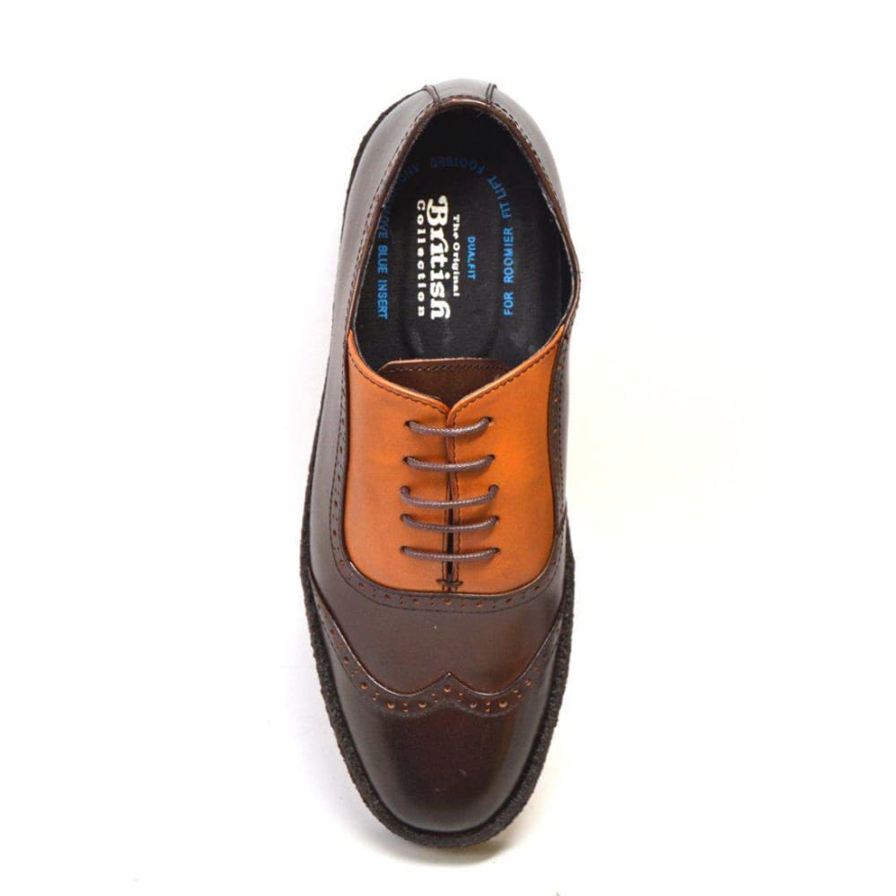 British Walkers Playboy Original Wingtips Men's Brown And Rust Leather Low Cut Oxfords Shoes by British Walkers – Don't Panic Shoes