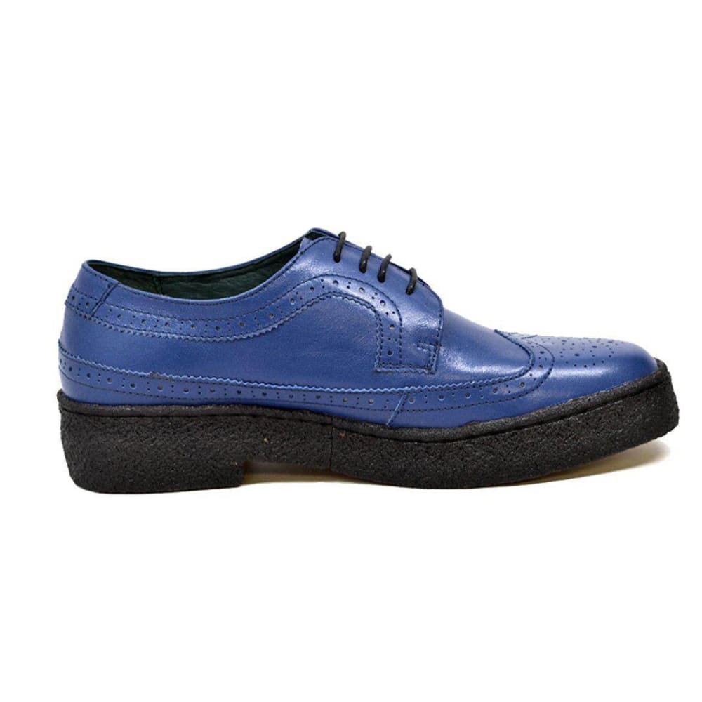 British Walkers Playboy Originals Wingtips Men's Cobalt Blue Leather Low Cut Oxfords Shoes by British Walkers – Don't Panic Shoes