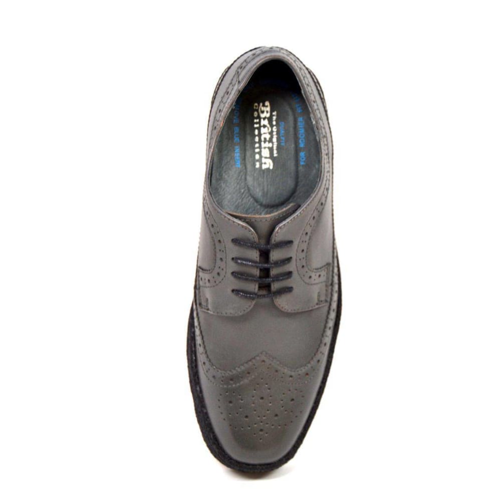 British Walkers Playboy Originals Wingtips Men's Dark Gray Leather Low Cut Oxfords Shoes by British Walkers – Don't Panic Shoes