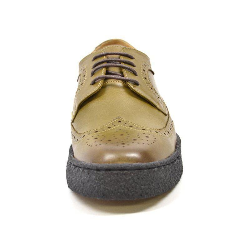 British Walkers Playboy Originals Wingtips Men's Olive Leather Low Cut Oxfords Shoes by British Walkers – Don't Panic Shoes