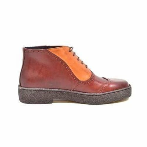 British Walkers Playboy Wingtip 6 Men's Two Tone Rust And Brown Leather Chukka Boots Shoes by British Walkers – Don't Panic Shoes