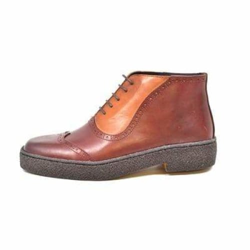 British Walkers Playboy Wingtip 6 Men's Two Tone Rust And Brown Leather Chukka Boots Shoes by British Walkers – Don't Panic Shoes