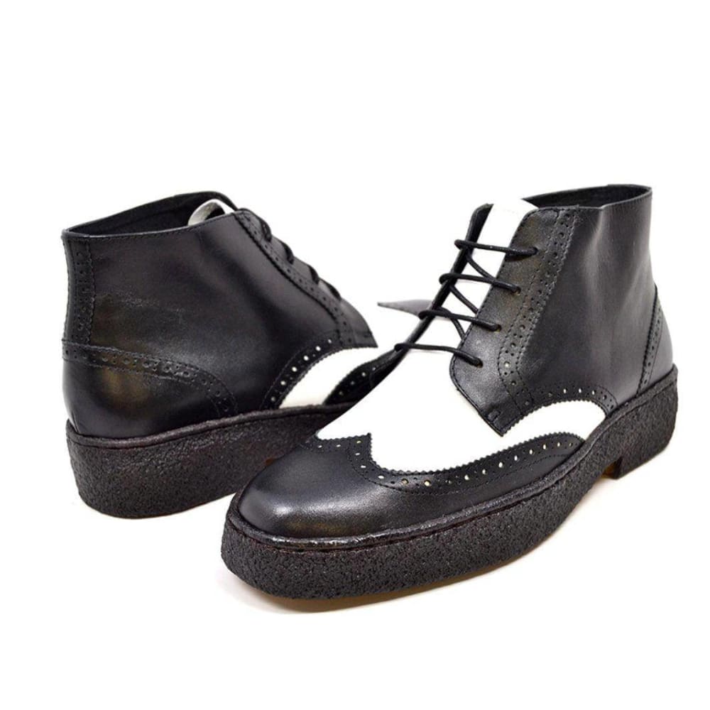 British Walkers Playboy Wingtips Men's Two Tone Leather High Top Boots Chukka Boots Shoes by British Walkers – Don't Panic Shoes