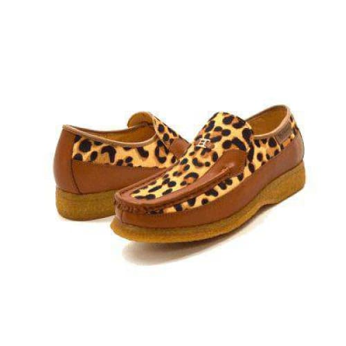 British Walkers Power Cheetah Design Men's Leather Custom Made Slip Ons Shoes by British Walkers – Don't Panic Shoes