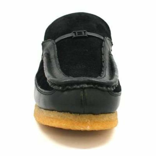British Walkers Power Men's Black Leather And Suede Old School Slip On Shoes by British Walkers – Don't Panic Shoes
