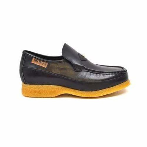 British Walkers Power Men's Black Leather Crepe Sole Slip Ons Shoes by British Walkers – Don't Panic Shoes
