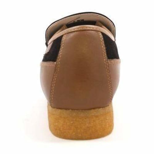 British Walkers Power Men's Brown And Tan Leather Crepe Sole Slip Ons Shoes by British Walkers – Don't Panic Shoes