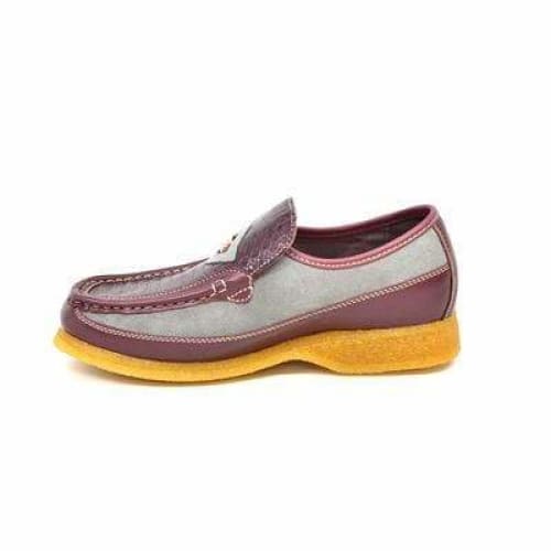 British Walkers Power Men's Burgundy And Gray Snake Skin Leather Shoes by British Walkers – Don't Panic Shoes