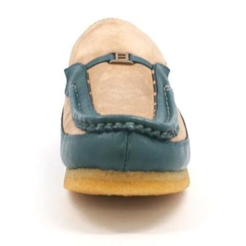 British Walkers Power Men's Tan And Blue Suede Crepe Sole Slip Ons Shoes by British Walkers – Don't Panic Shoes