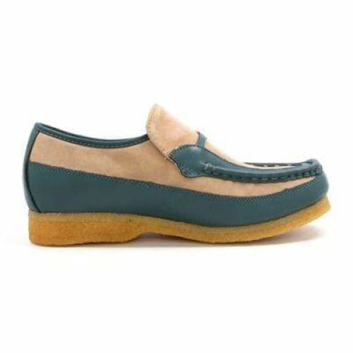 British Walkers Power Men's Tan And Blue Suede Crepe Sole Slip Ons Shoes by British Walkers – Don't Panic Shoes