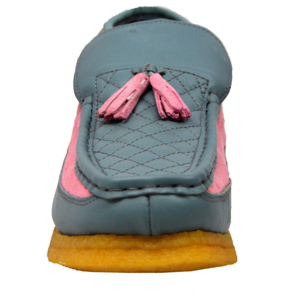British Walkers Prince Men's Gray And Pink Leather With Pink Tassel Shoes by British Walkers – Don't Panic Shoes