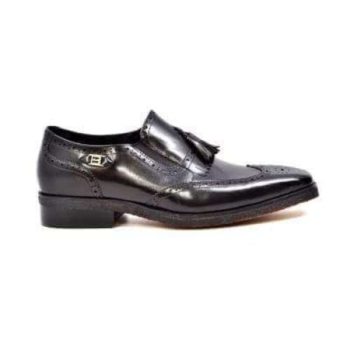 British Walkers Rick Men's Black Leather Slip On Shoes by British Walkers – Don't Panic Shoes