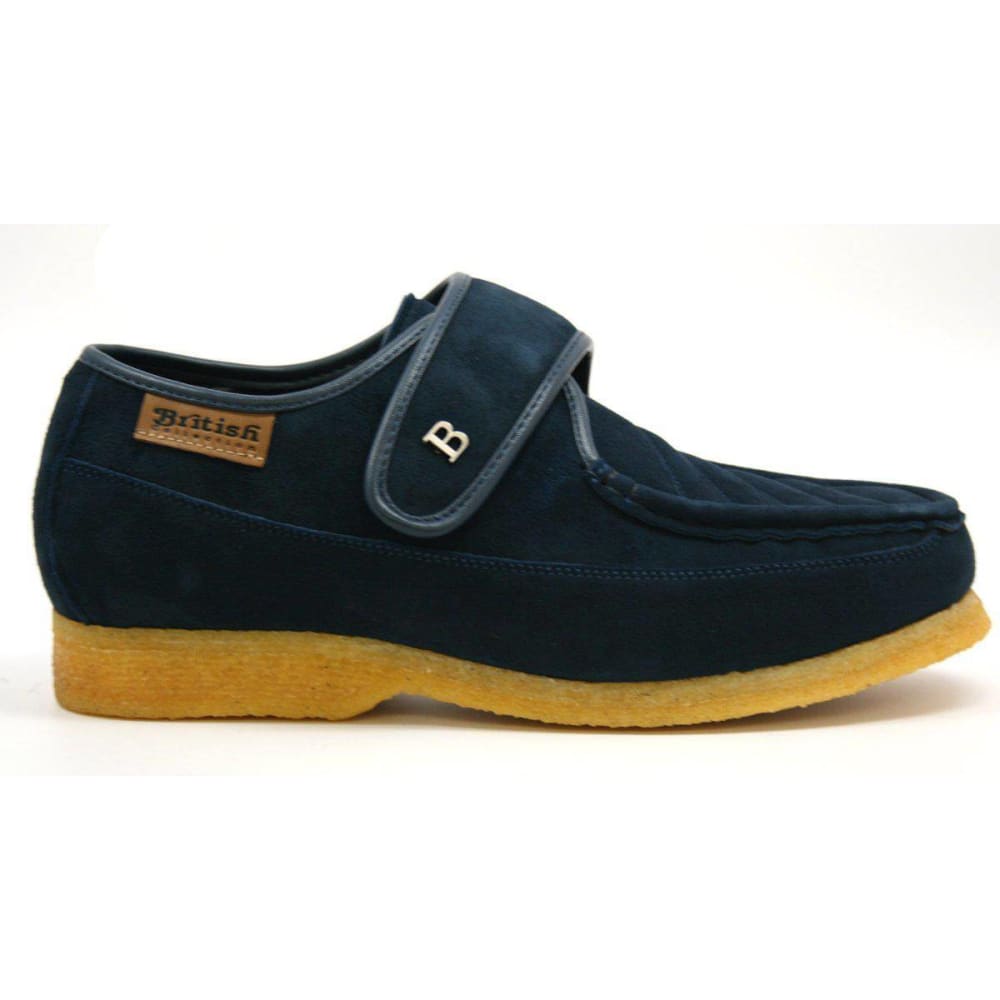 British Walkers Royal Men's Leather And Suede Crepe Sole Shoes With Velcro Strap Shoes by British Walkers – Don't Panic Shoes