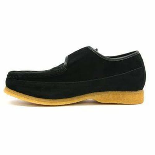 British Walkers Royal Old School Men's Black Leather And Suede Slip Ons Shoes by British Walkers – Don't Panic Shoes