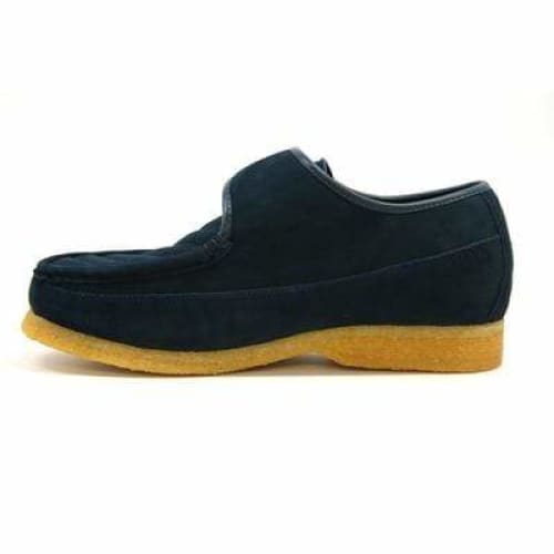 British Walkers Royal Old School Men's Navy Blue Leather And Suede Slip Ons Shoes by British Walkers – Don't Panic Shoes